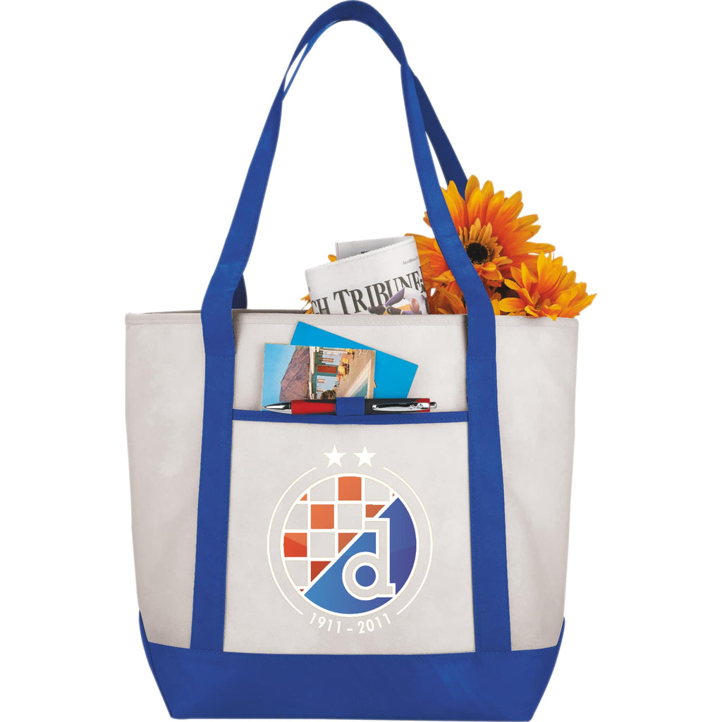 Lighthouse Tote with Front Pocket and Pen Loop - Royal Blue - Front