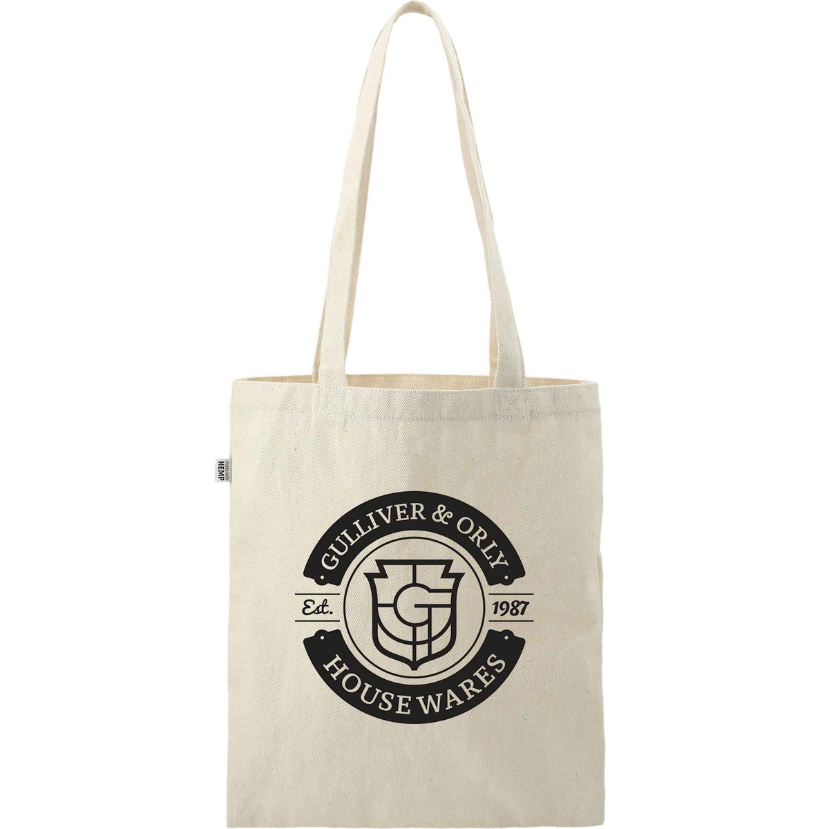 Lightweight Hemp Cotton Tote, 11 oz - Natural - Front