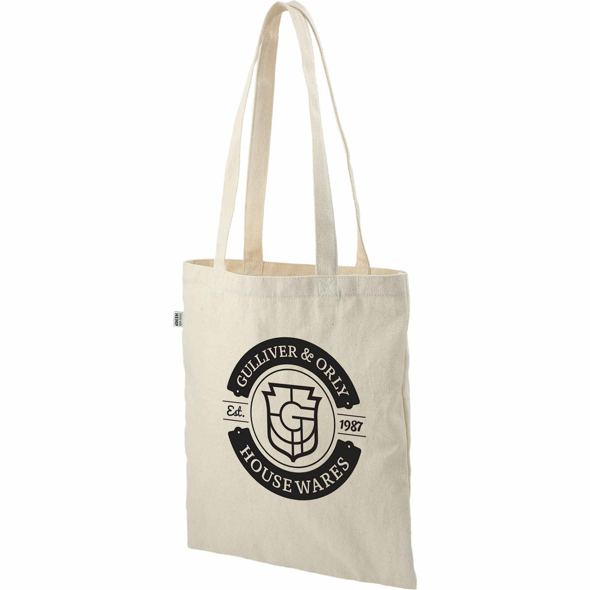 Lightweight Hemp Cotton Tote, 11 oz - Natural - Left Angle