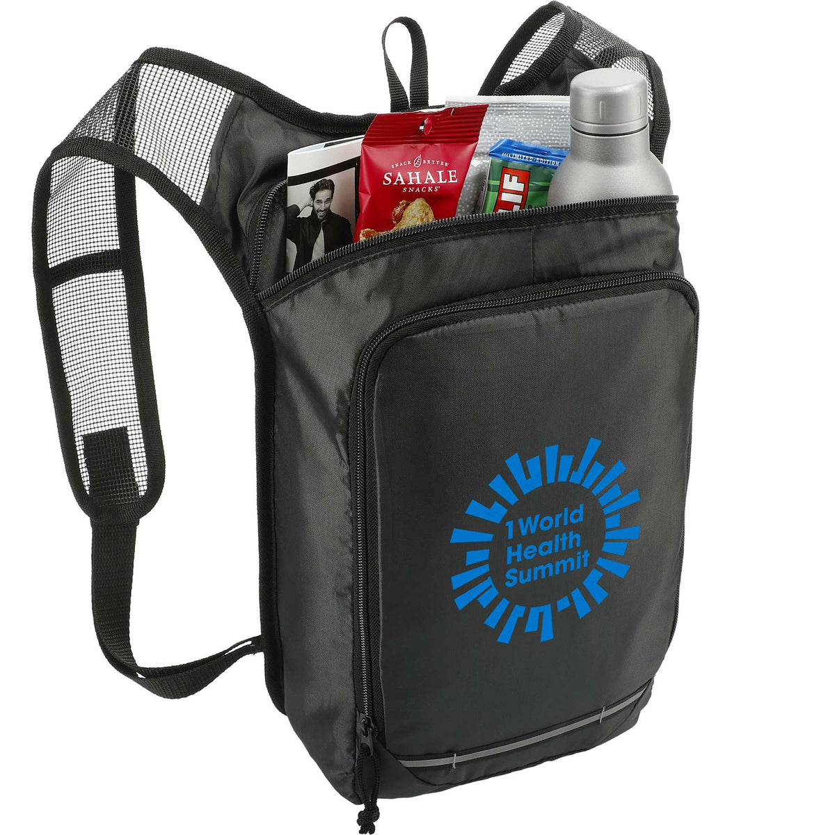Lightweight Trail Running Backpack Full Color - Black - Right Angle 2