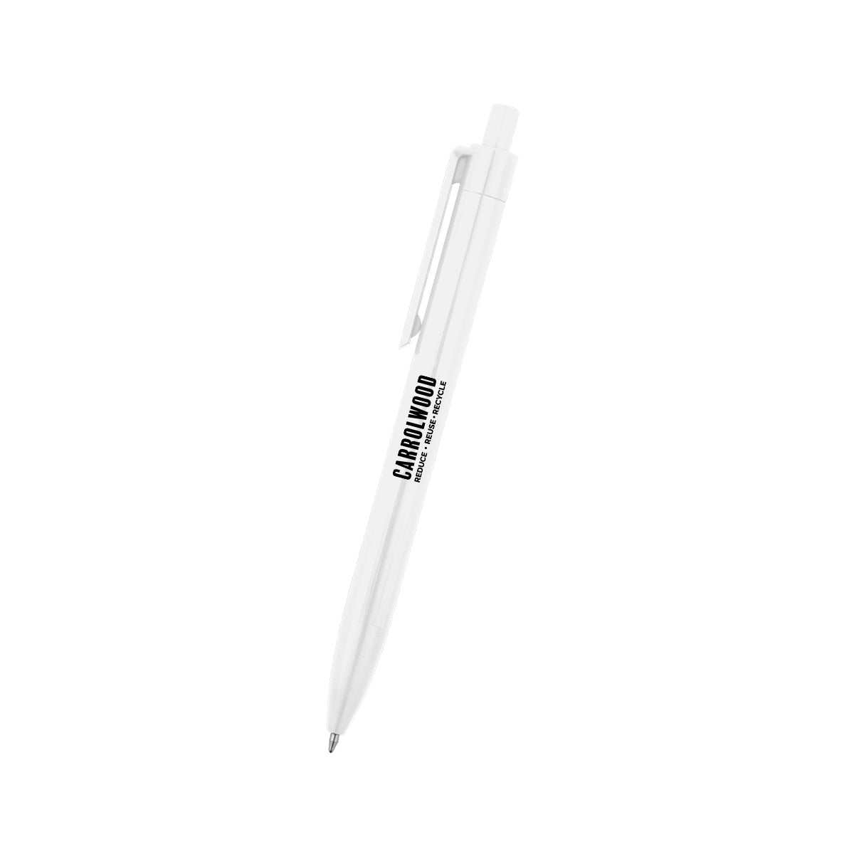 Lincoln Pen in Recycled ABS - White - Silk Screen