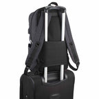 Linden Laptop Backpack with USB Port, 15 Inch Transfer - Charcoal - Back