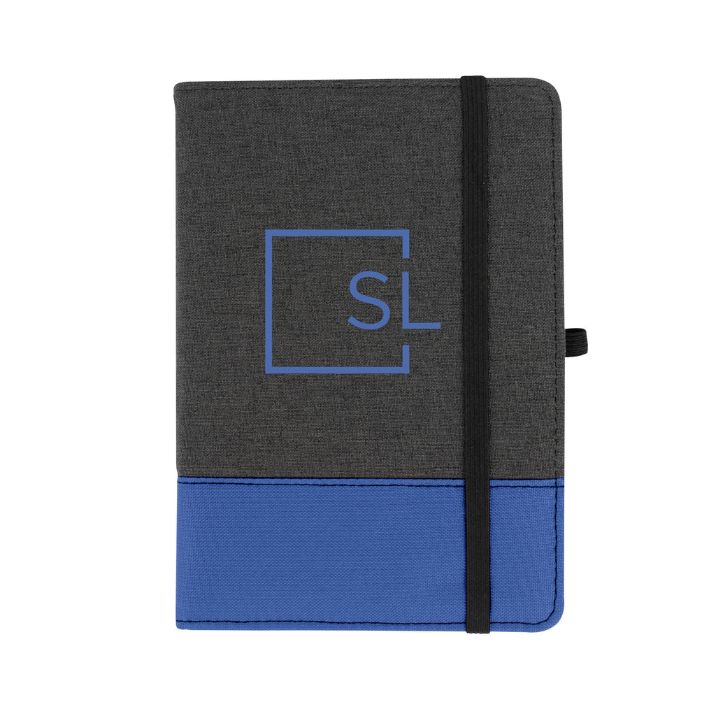 Lineage Journal in Recycled PET - Charcoal With Royal - Silk Screen