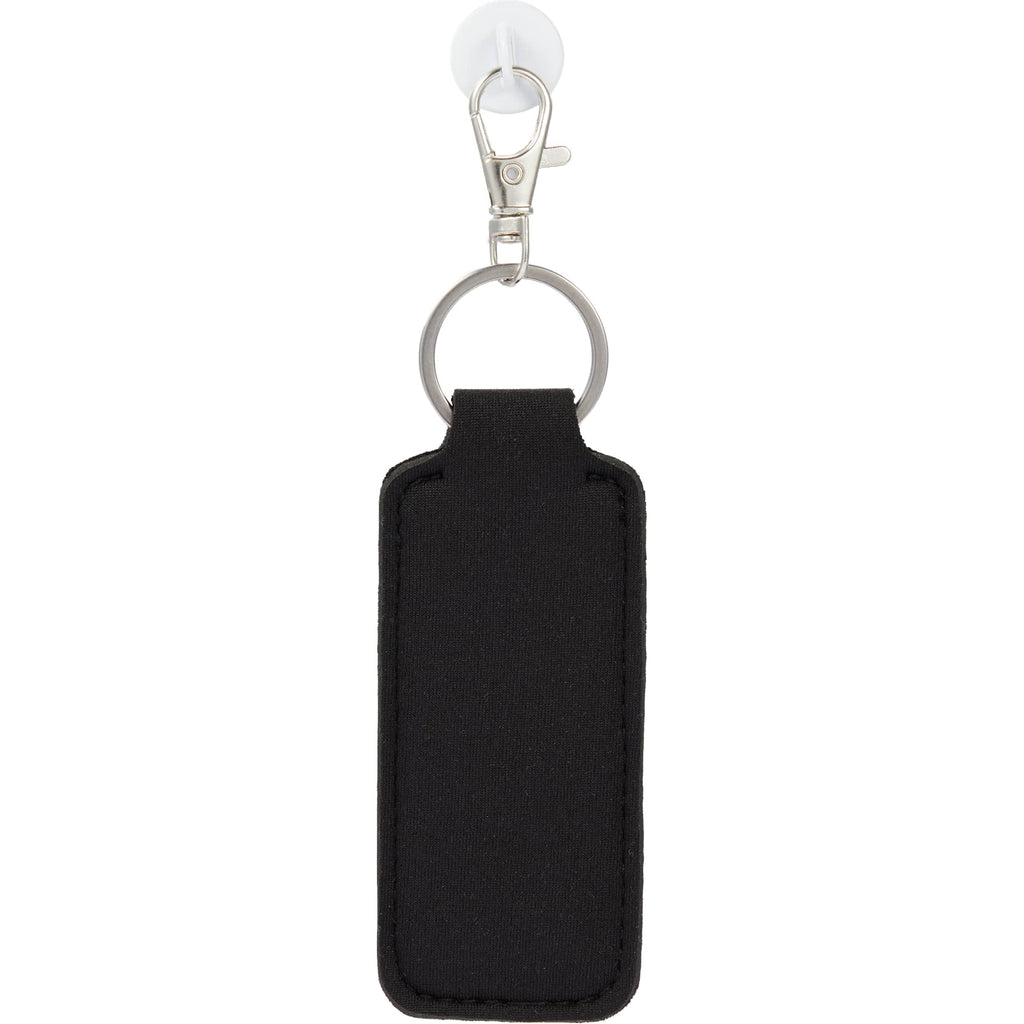 Lip Balm Holder Bottle Charm in Neoprene - Black - Back