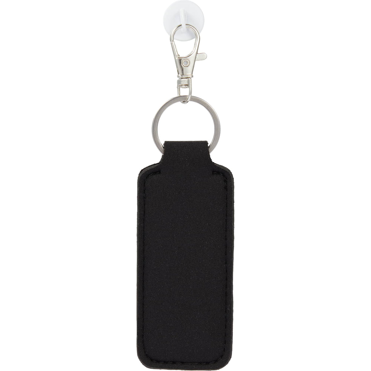 Lip Balm Holder Bottle Charm in Neoprene - Black - Back