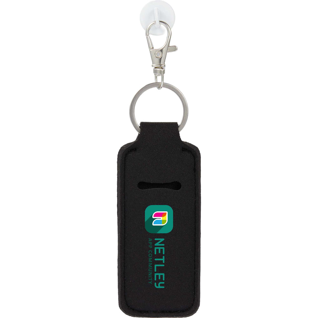 Lip Balm Holder Bottle Charm in Neoprene - Black - Front