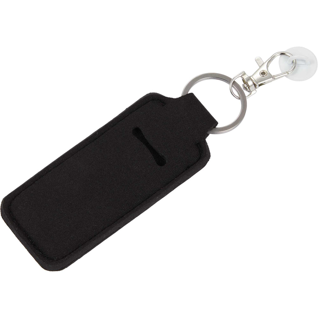 Lip Balm Holder Bottle Charm in Neoprene - Black - Left Angle
