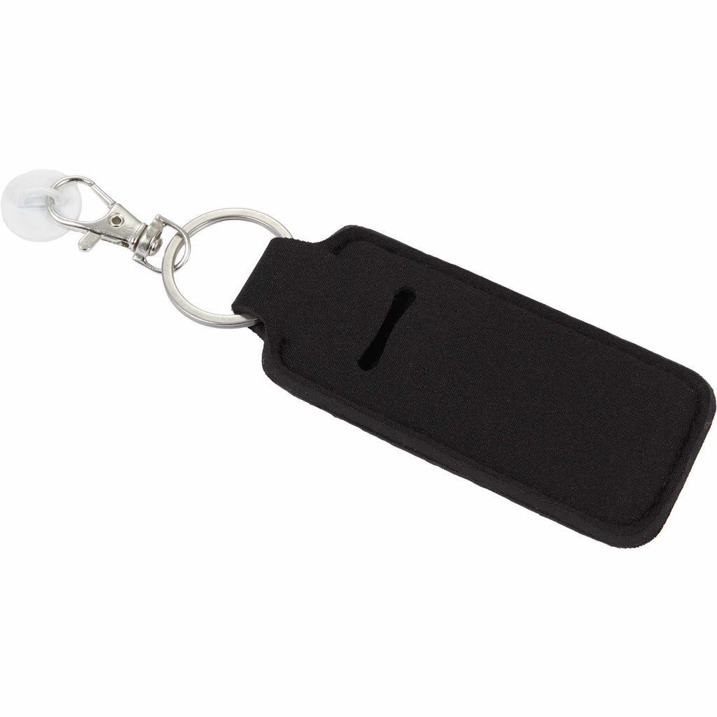 Lip Balm Holder Bottle Charm in Neoprene - Black - Right Angle