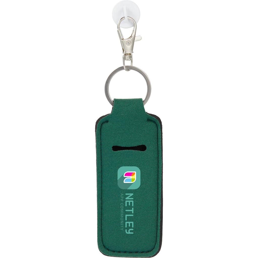 Lip Balm Holder Bottle Charm in Neoprene - Dark Green - Front