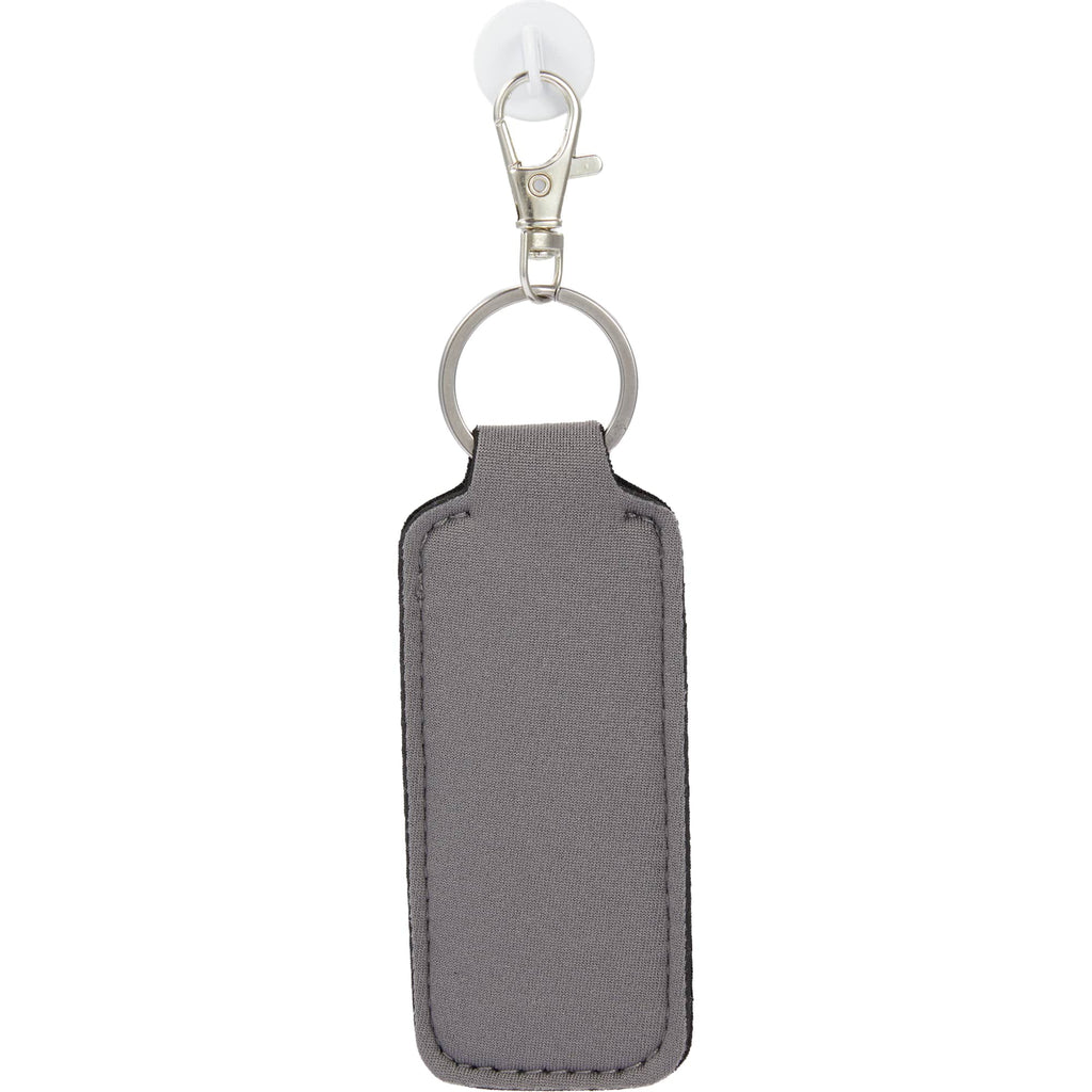 Lip Balm Holder Bottle Charm in Neoprene - Gray - Back