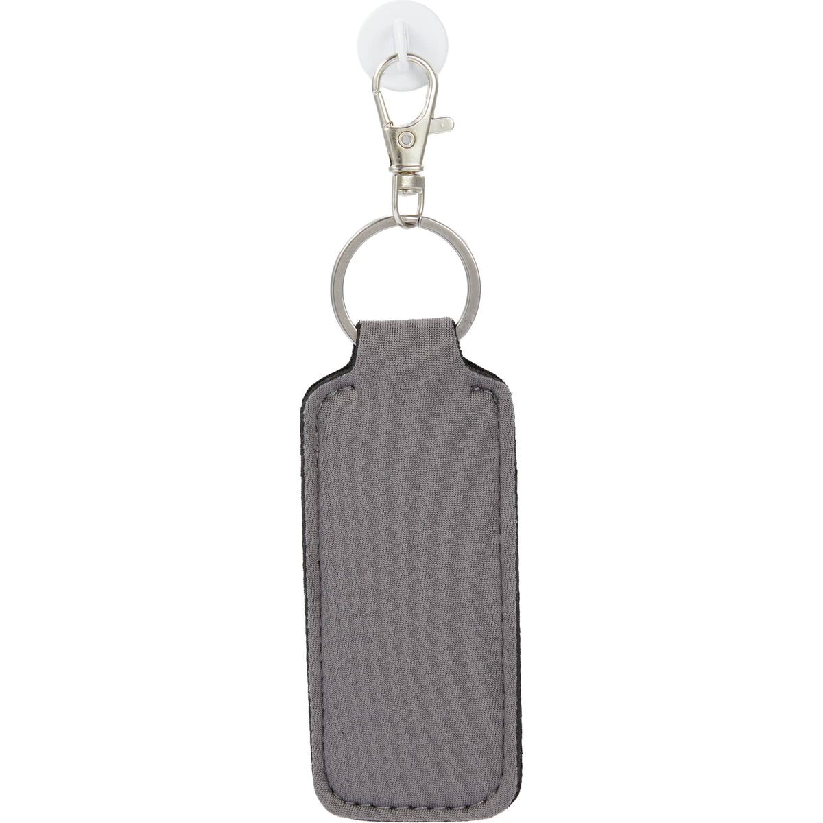 Lip Balm Holder Bottle Charm in Neoprene - Gray - Back