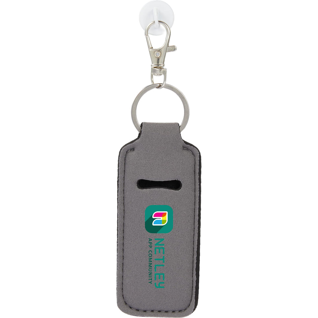 Lip Balm Holder Bottle Charm in Neoprene - Gray - Front
