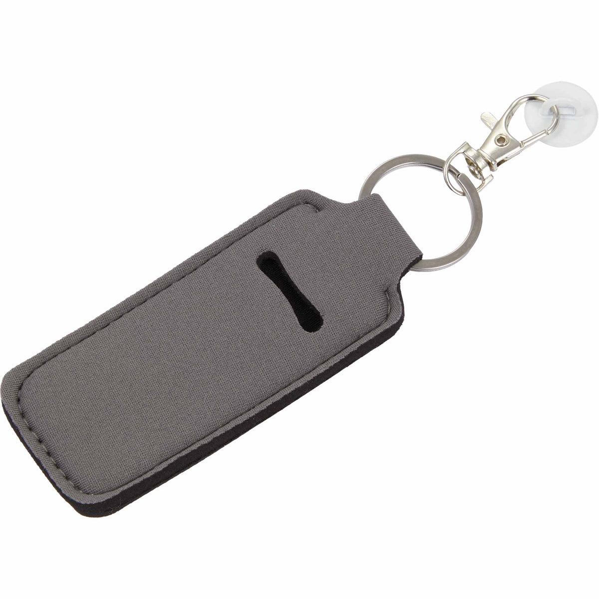 Lip Balm Holder Bottle Charm in Neoprene - Gray - Left Angle
