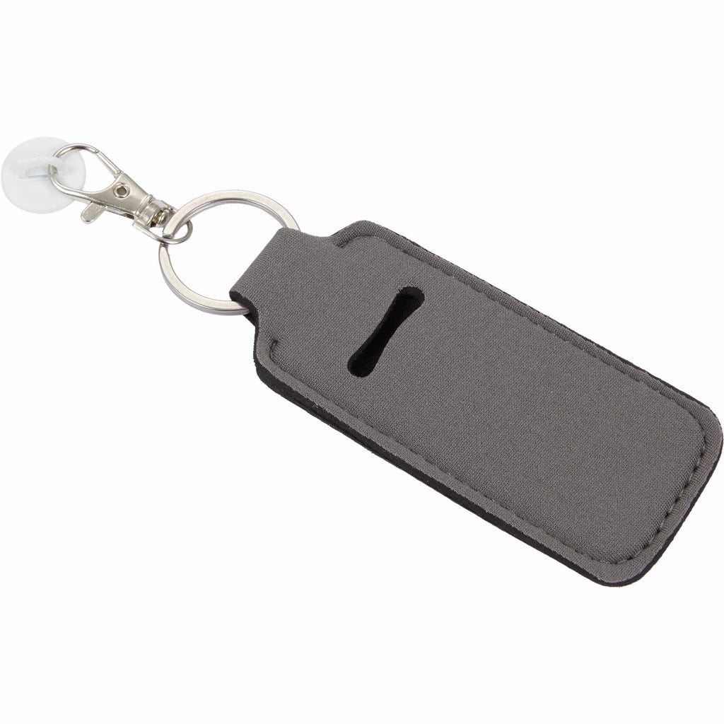 Lip Balm Holder Bottle Charm in Neoprene - Gray - Right Angle
