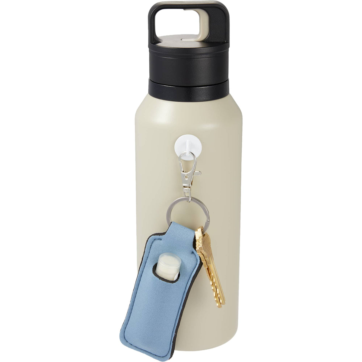 Lip Balm Holder Bottle Charm in Neoprene - Light Blue - Detail 2