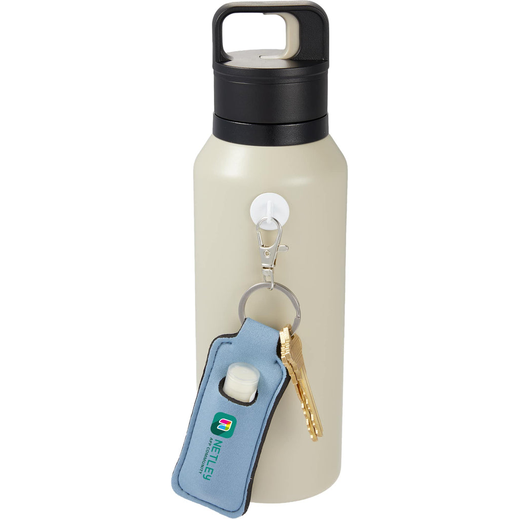 Lip Balm Holder Bottle Charm in Neoprene - Light Blue - Detail