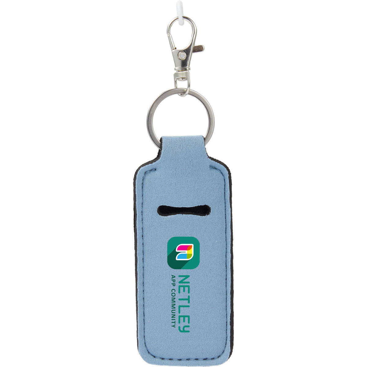Lip Balm Holder Bottle Charm in Neoprene - Light Blue - Front
