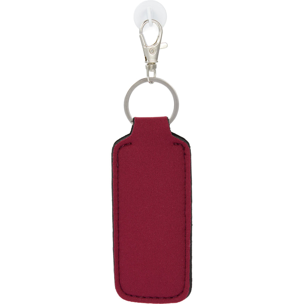 Lip Balm Holder Bottle Charm in Neoprene - Maroon - Back