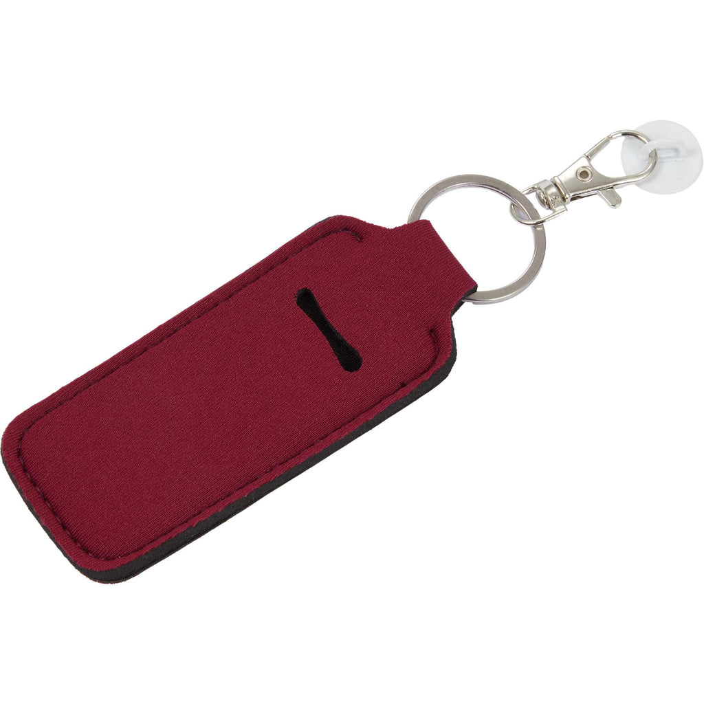 Lip Balm Holder Bottle Charm in Neoprene - Maroon - Left Angle