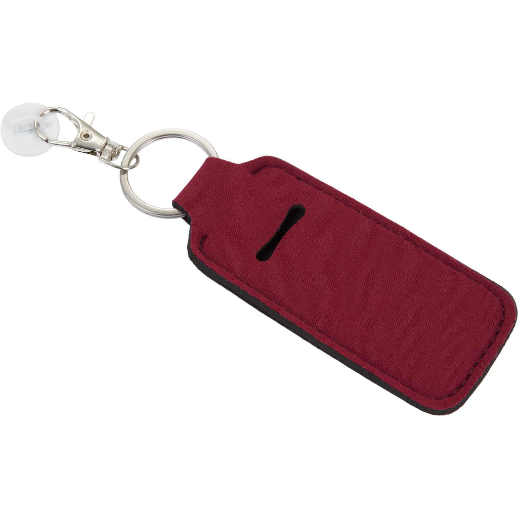Lip Balm Holder Bottle Charm in Neoprene - Maroon - Right Angle