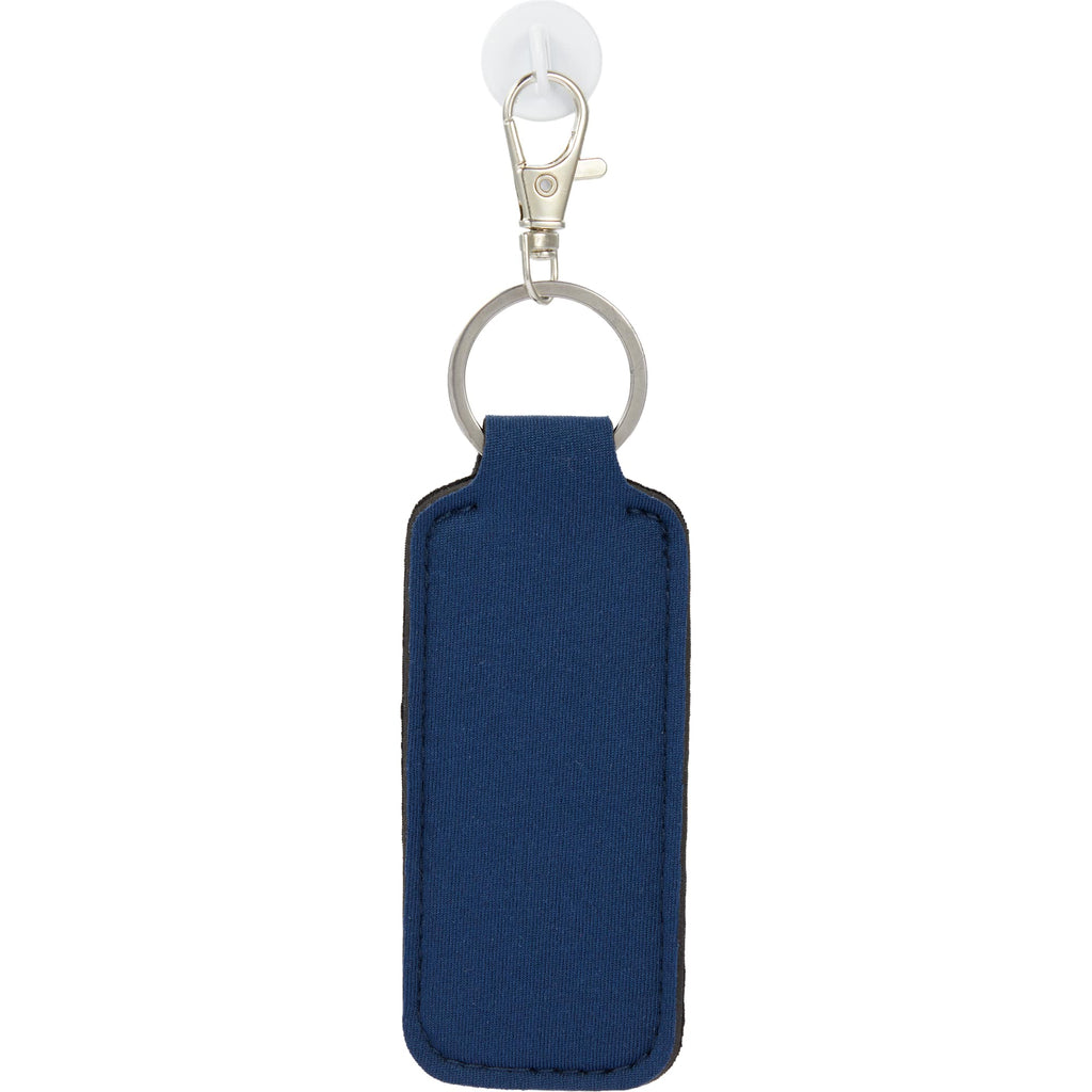 Lip Balm Holder Bottle Charm in Neoprene - Navy - Back
