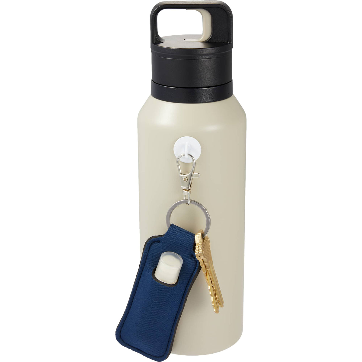 Lip Balm Holder Bottle Charm in Neoprene - Navy - Detail
