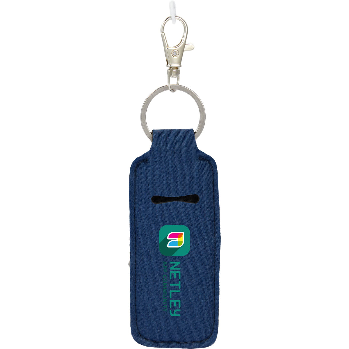 Lip Balm Holder Bottle Charm in Neoprene - Navy - Front