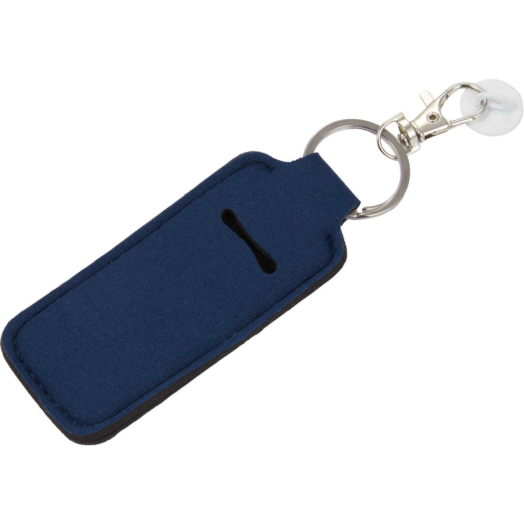 Lip Balm Holder Bottle Charm in Neoprene - Navy - Left Angle