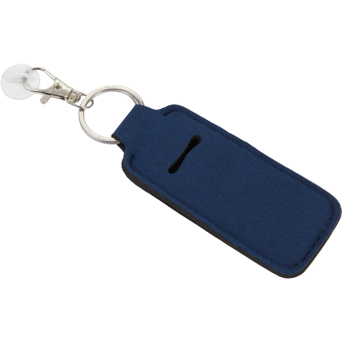 Lip Balm Holder Bottle Charm in Neoprene - Navy - Right Angle