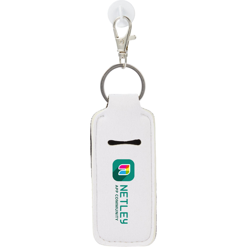 Lip Balm Holder Bottle Charm in Neoprene - White - Front