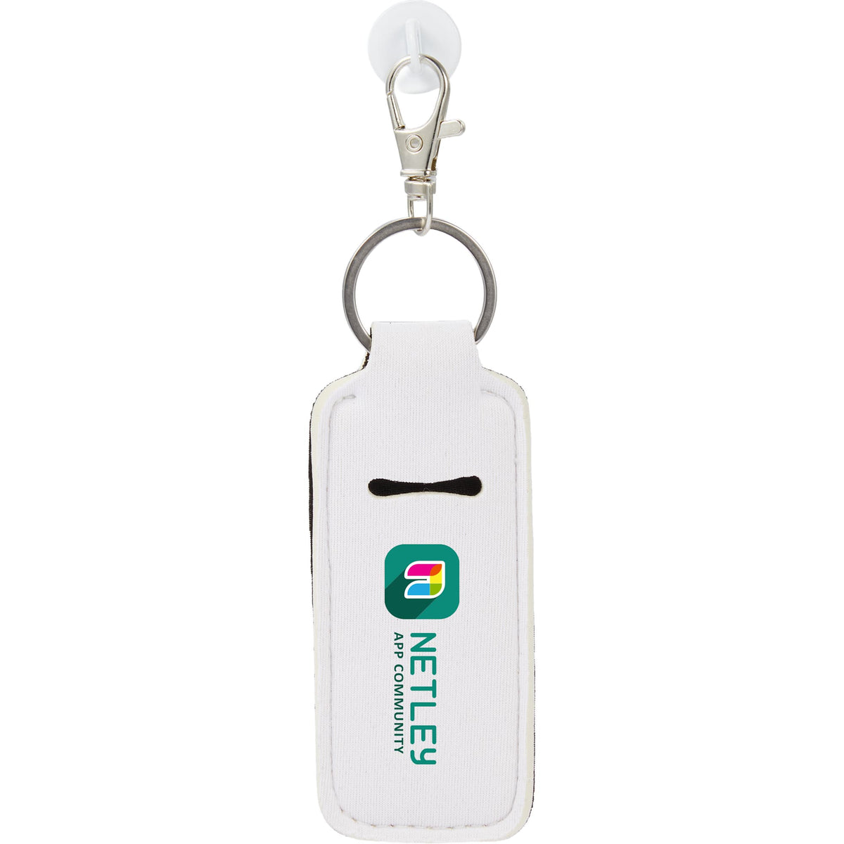 Lip Balm Holder Bottle Charm in Neoprene - White - Front