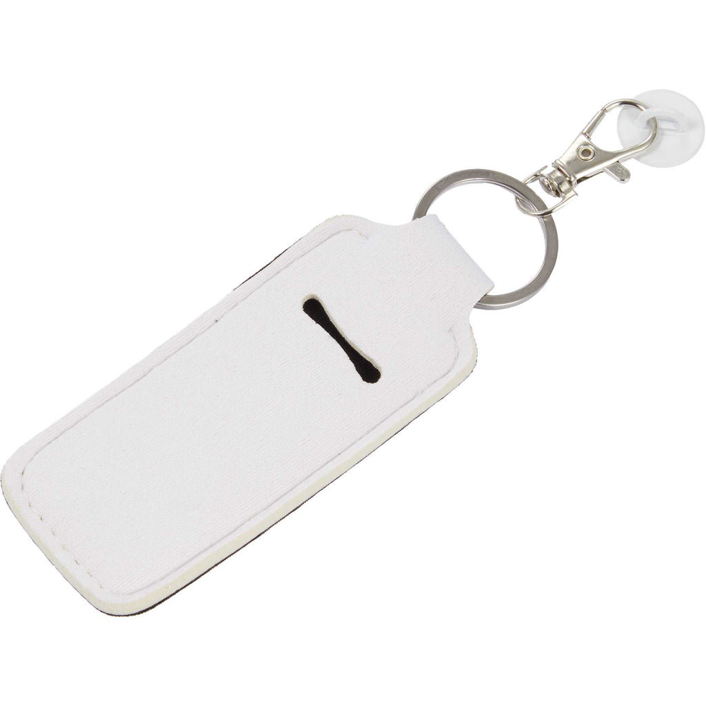 Lip Balm Holder Bottle Charm in Neoprene - White - Left Angle