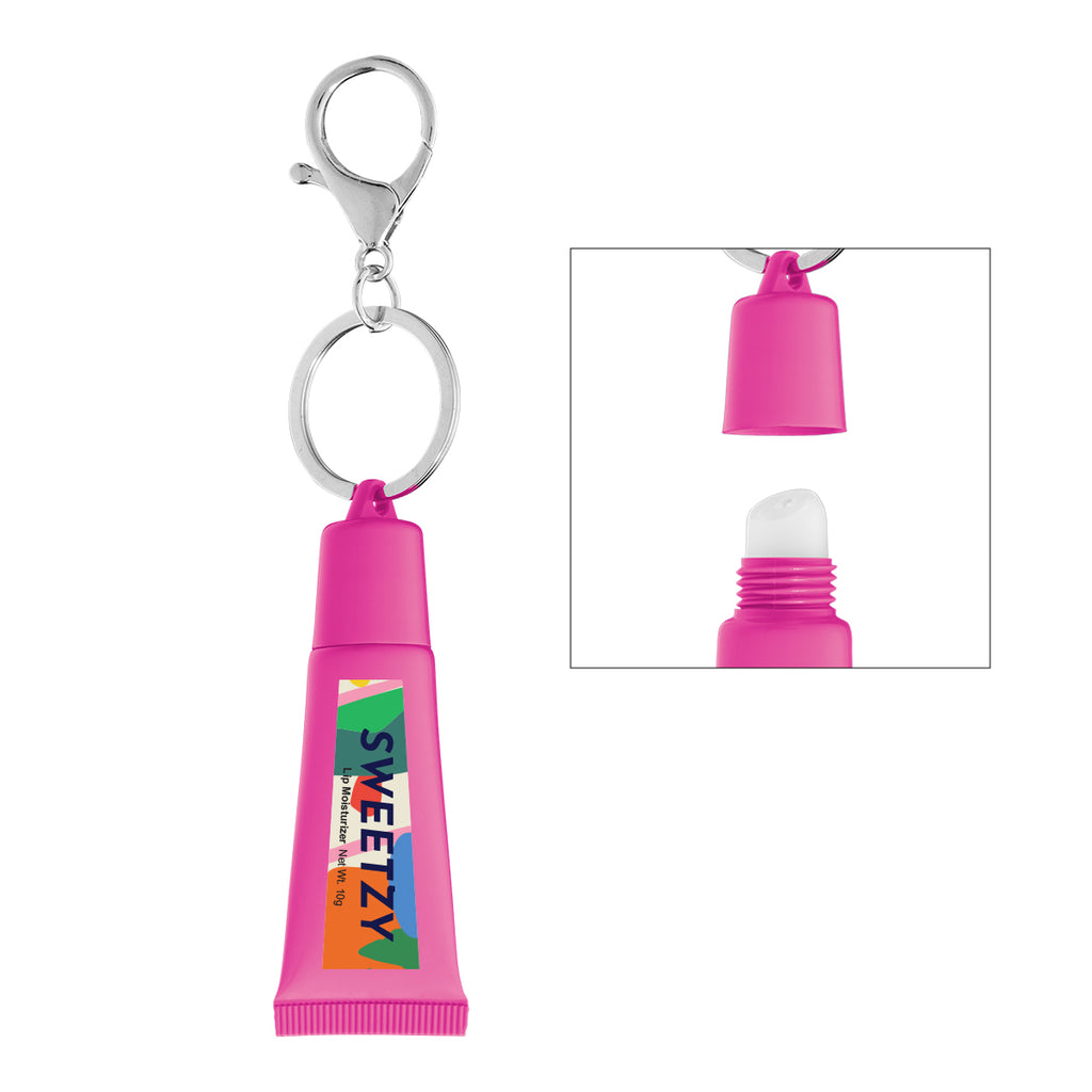 Lip Moisturizer in a Squeeze Tube with Key Ring - Fuchsia - White_Label_4CP