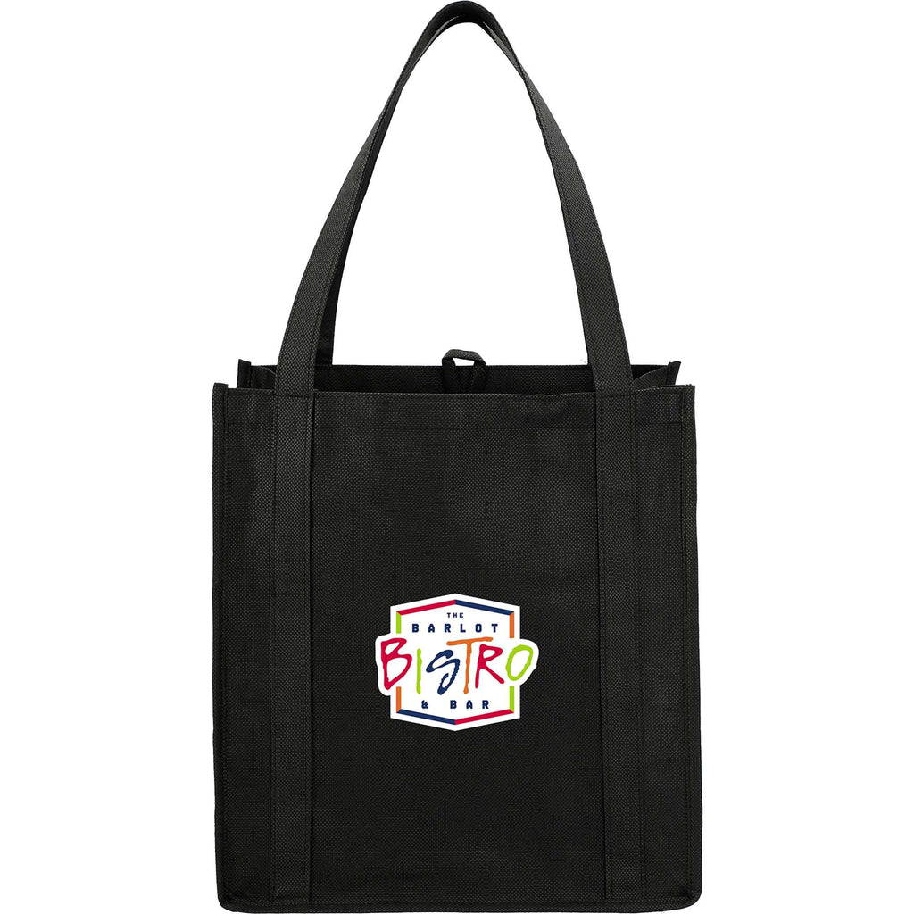 Little Juno Grocery Tote with Bottom Board - Black - Front