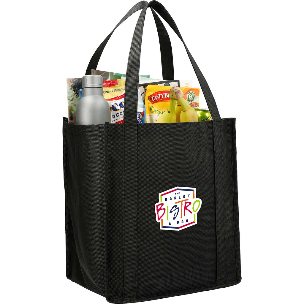 Little Juno Grocery Tote with Bottom Board - Black - Photo