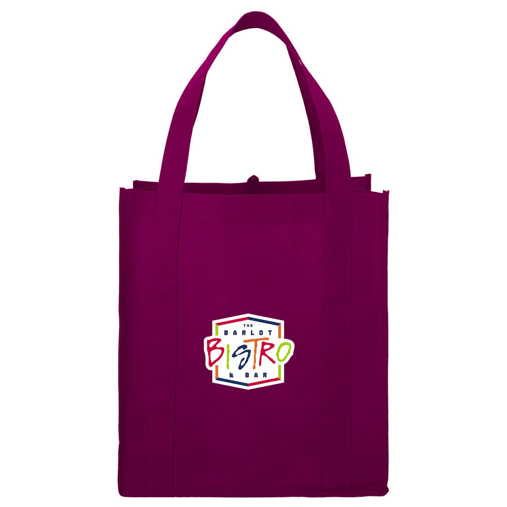 Little Juno Grocery Tote with Bottom Board - Burgundy - Front