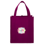Little Juno Grocery Tote with Bottom Board - Burgundy - Front
