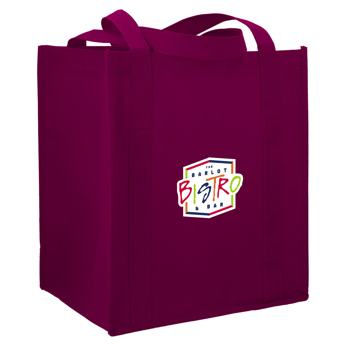 Little Juno Grocery Tote with Bottom Board - Burgundy - Right Angle