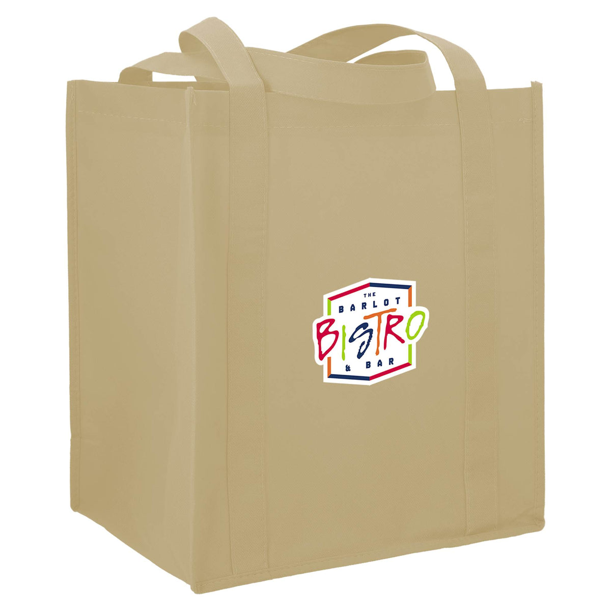 Little Juno Grocery Tote with Bottom Board - Cream - Right Angle