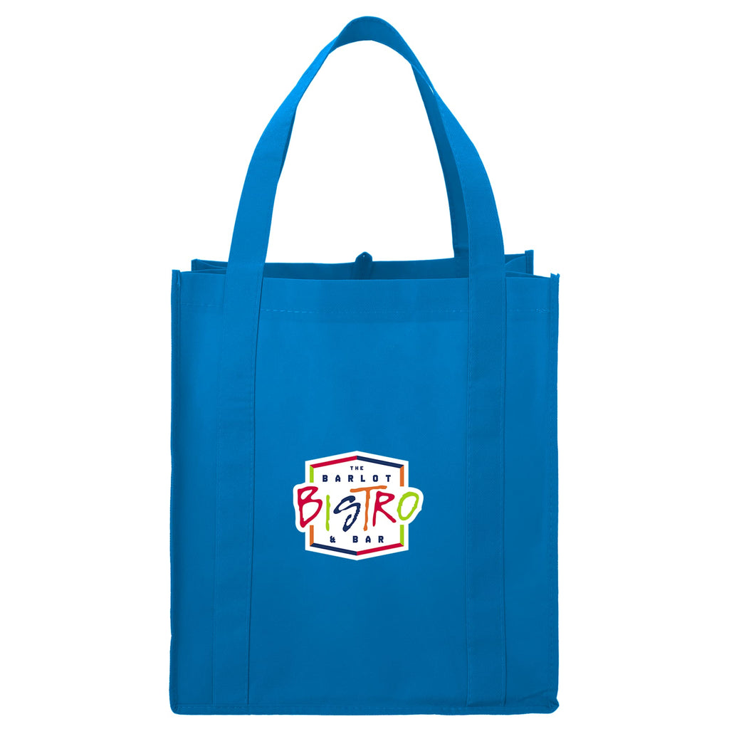 Little Juno Grocery Tote with Bottom Board Full Color - Process Blue - Front