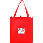 Little Juno Grocery Tote with Bottom Board Full Color - RED - Front