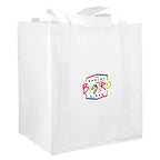 Little Juno Grocery Tote with Bottom Board Full Color - White - Right Angle