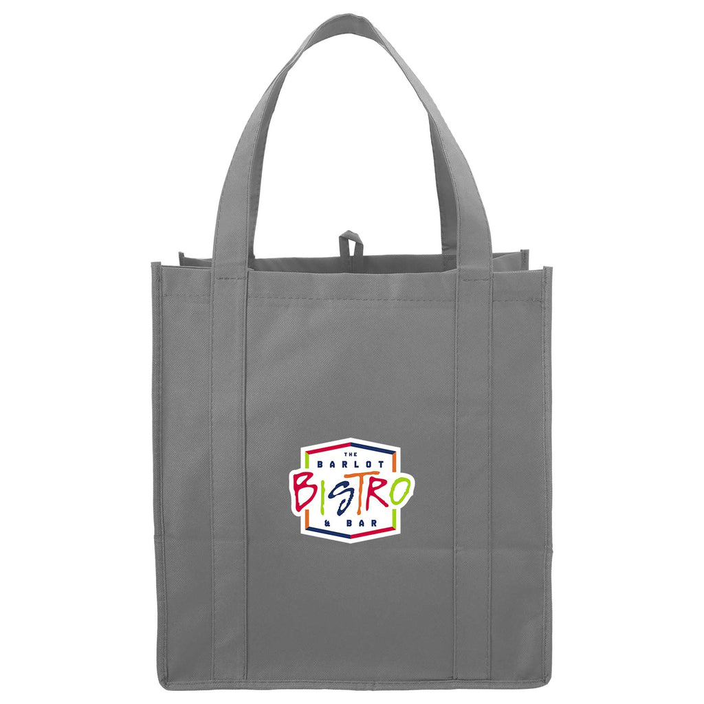 Little Juno Grocery Tote with Bottom Board - Gray - Front