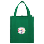 Little Juno Grocery Tote with Bottom Board - Green - Front