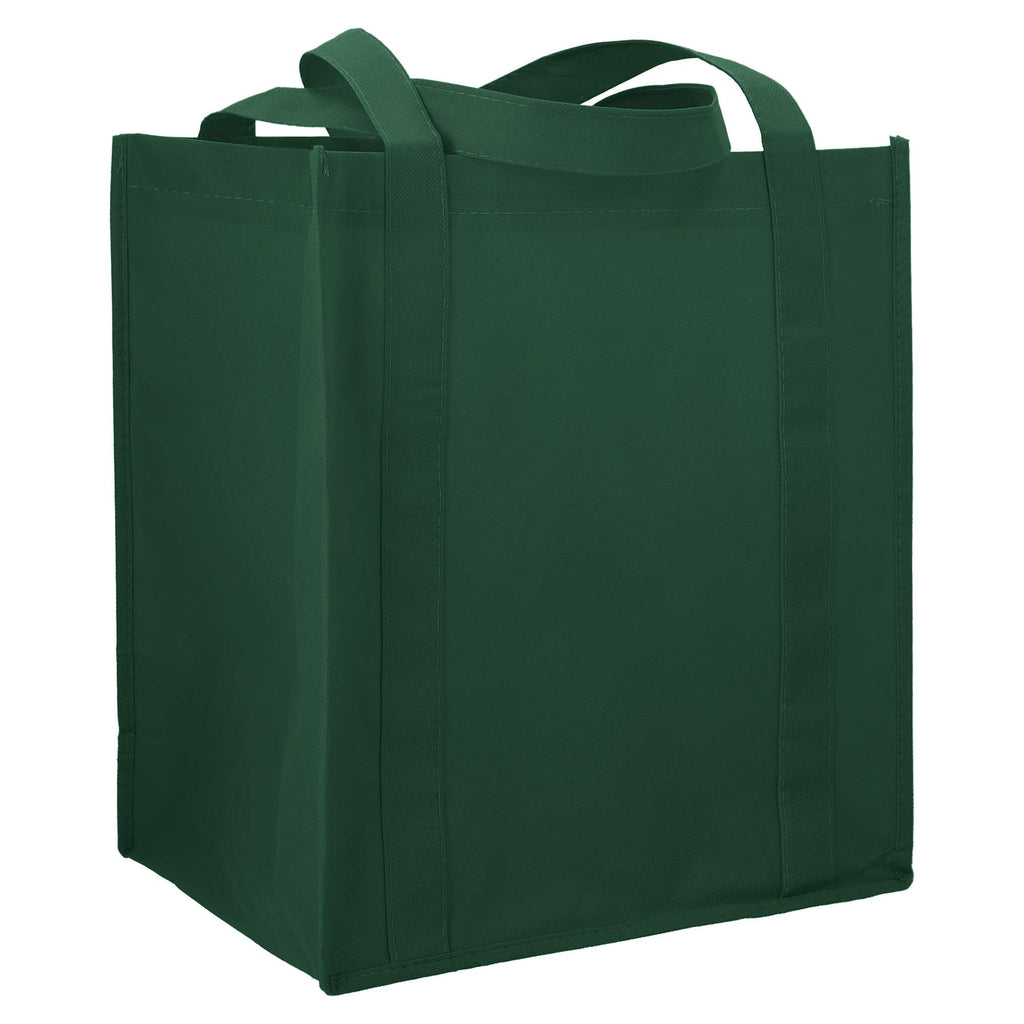 Little Juno Grocery Tote with Bottom Board - Hunter Green - Right Angle 2