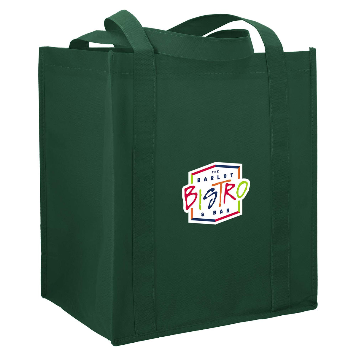 Little Juno Grocery Tote with Bottom Board - Hunter Green - Right Angle