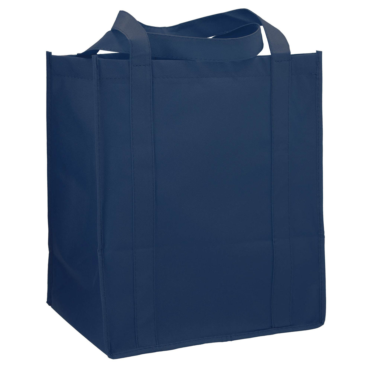 Little Juno Grocery Tote with Bottom Board - Navy Blue - Right Angle 2