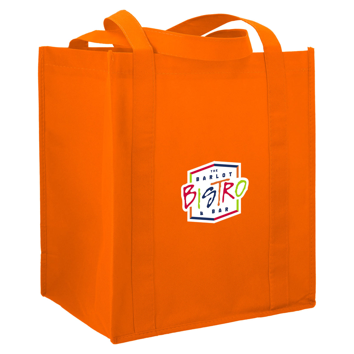 Little Juno Grocery Tote with Bottom Board - Orange - Right Angle