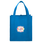 Little Juno Grocery Tote with Bottom Board - Process Blue - Front
