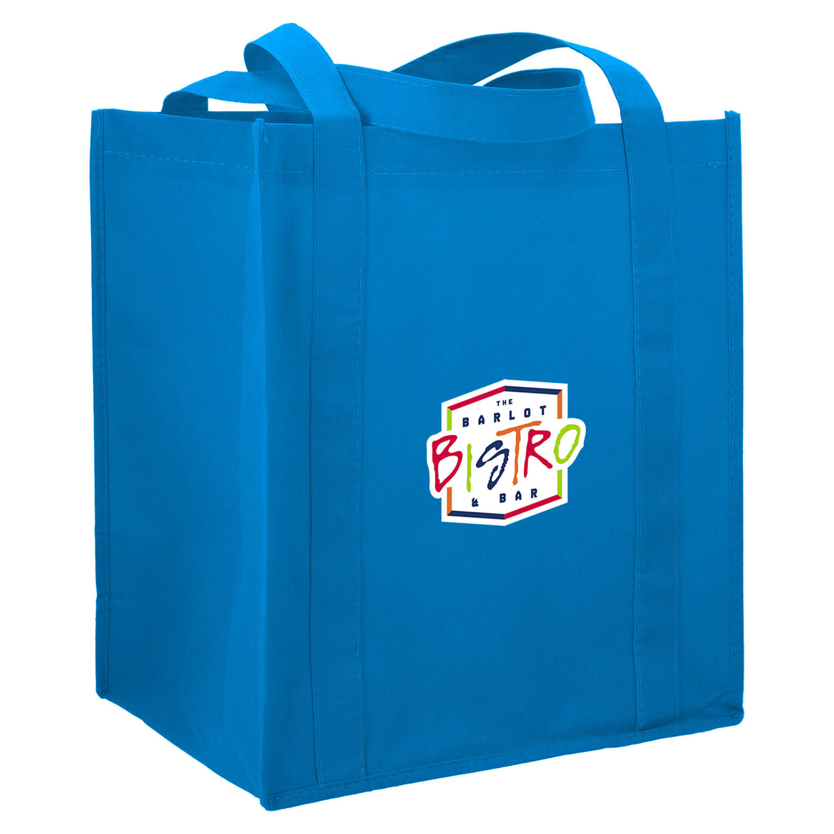 Little Juno Grocery Tote with Bottom Board - Process Blue - Right Angle